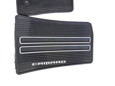 GM First- and Second-Row Premium All-Weather Floor Mats in Jet Black with Camaro Script 23412245