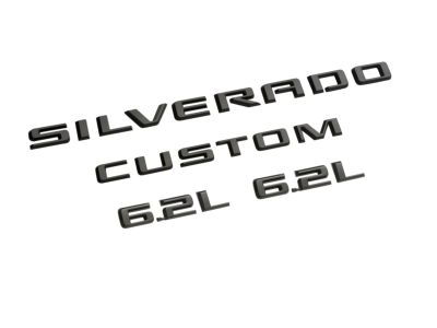 GM Silverado Custom Trail Boss Emblems in Black 86539784