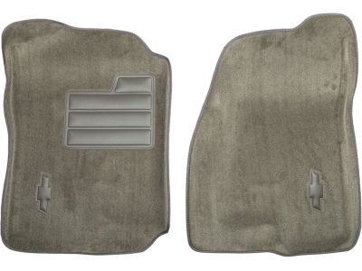 GM Floor Mats - Molded Carpet,Front,Note:Bowtie Logo,Pewter 12497632