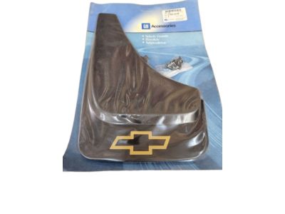 GM Splash Guards - Flat,Rear Set,Note:Bowtie Logo,7.65" Wide,Black 17801079