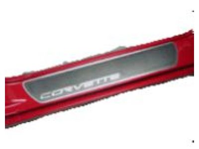 GM Door Sill Plates,Note:Corvette Script Logo,Competition Gray 17802223