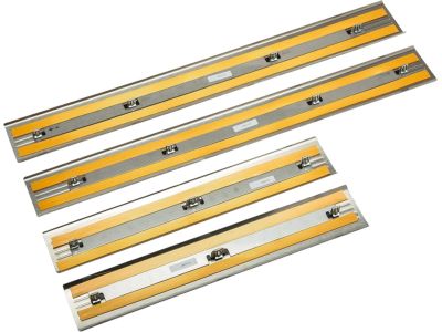 GM Front and Rear Door Sill Plates in Brushed Stainless Steel with Cadillac Script 17802526