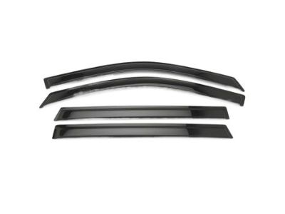 GM Front and Rear Tape-On Side Door Window Weather Deflector Set in Smoke Black 19202164