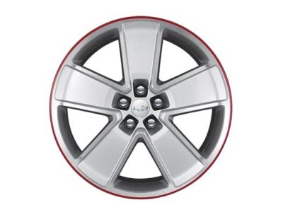 GM 21x9.5 Aluminum 5-Spoke Wheel in Silver with Red Flange Stripe 19300987