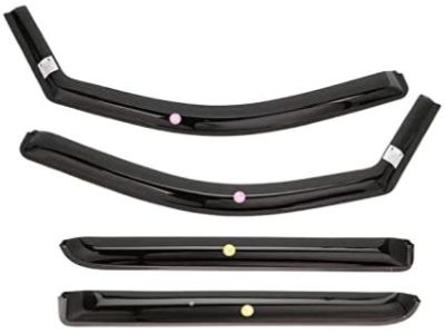 GM Crew Cab In-Channel Side Door Window Weather Deflectors in Smoke Black by EGR 19328980