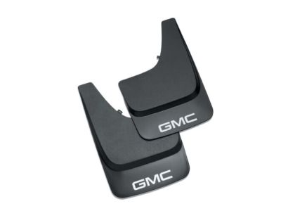 GM Rear Flat Splash Guards in Black with GMC Logo 22894868