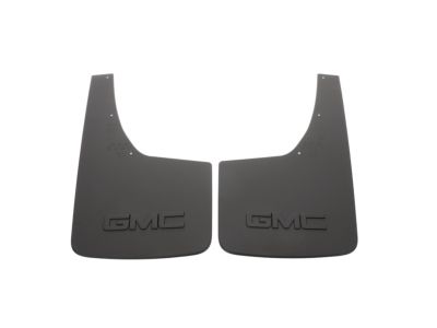 GM Rear Flat Splash Guards in Black with GMC Logo 22894868