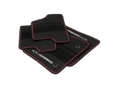 GM First-and Second-Row Premium Carpeted Floor Mats in Jet Black with Gray Stitching and Camaro Script 23240684