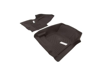 GM First-Row Premium All-Weather Floor Liners in Cocoa with Chrome GMC Logo (for Models with Center Console) 84185461