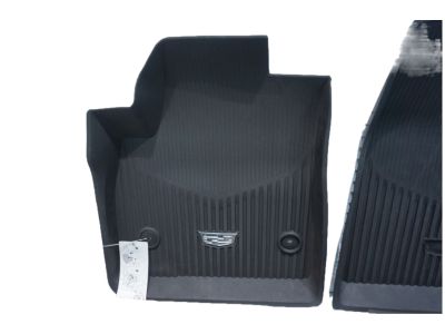 GM First-and Second-Row Premium All-Weather Floor Liners in Jet Black in Cadillac Logo 84220180