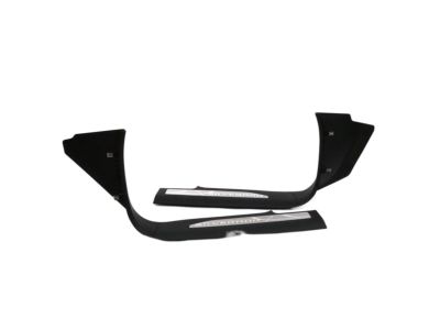 GM Front Door Sill Plates with Jet Black Surround and Silverado Script 84529475