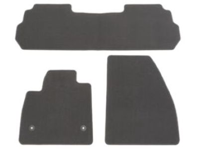 GM First-, Second- and Third-Row Carpeted Floor Mats in Dark Titanium (For Models with Second-Row Captain's Chairs) 84664081