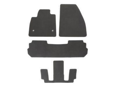 GM First-, Second- and Third-Row Carpeted Floor Mats in Dark Titanium (For Models with Second-Row Captain's Chairs) 84664081