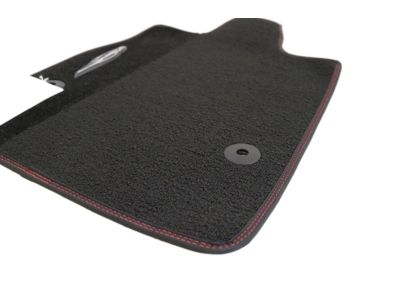 GM First-Row Premium Carpeted Floor Mats in Jet Black with Torch Red Stitching 84665077