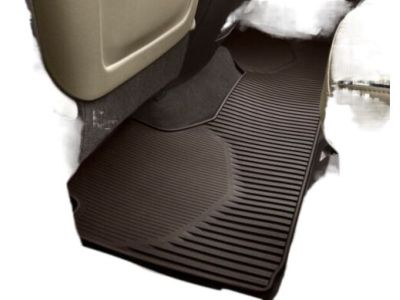 GM First-Row Premium All-Weather Floor Mats in Very Dark Atmosphere with Cadillac Logo 84725287