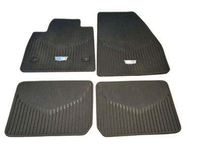 GM First- and Second-Row Premium All-Weather Floor Mats in Jet Black with Cadillac Logo 84988006