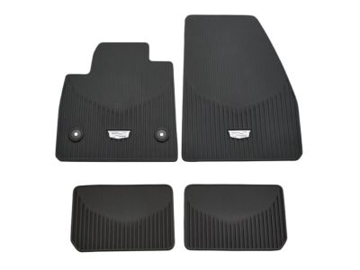 GM First- and Second-Row Premium All-Weather Floor Mats in Jet Black with Cadillac Logo 84988006