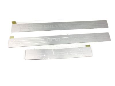 GM Front Door Sill Plates in Stainless Steel with Chevrolet Script 96955251