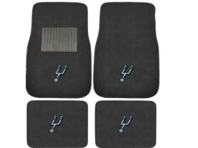 GM First-Row Premium All-Weather Floor Liners in Jet Black with Bowtie Logo 26406219