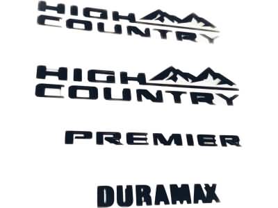 GM Chevrolet High Country, Duramax, Premier Emblems in Black 86533390