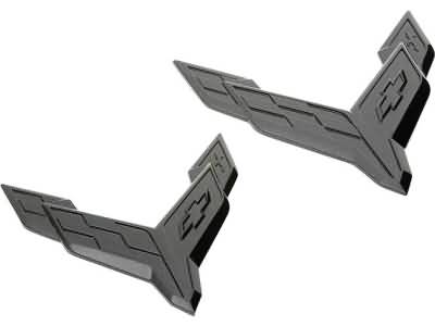 GM Dark Stealth Crossed Flags Emblems in Carbon Flash Metallic (for Coupe Model) 86563255