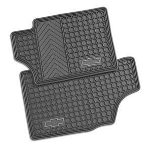 GM Floor Mats - Premium All Weather,Front,Note:Bowtie Logo,Pewter 12499084