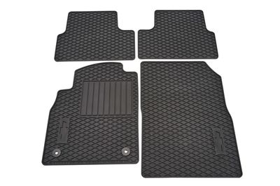 GM Front and Rear All-Weather Floor Mats in Black with Bowtie Logo 84053730