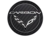 GM 19302357 Center Cap in Carbon Fiber Finish with Carbon Crossed Flags Logo