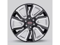 GM 84253949 22 x 9-inch 6-Split-Spoke Wheel in High Gloss Black with Chrome Inserts