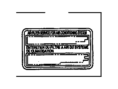 GM 88970288 Label,A/C Filter Information