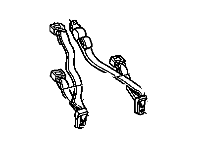 GM 15634174 Belt Unit,Rear Seat Center*Medium Cognac*