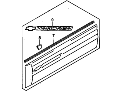 2002 Chevrolet Tracker Door Moldings - 30025223