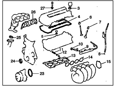 2008 Pontiac Vibe Head Gasket - 88974260