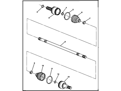 2012 GMC Acadia Axle Shaft - 23219923