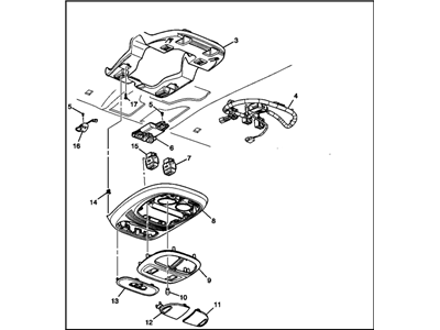 GM 15818940 Console Pkg, Roof *Light Opel Gray