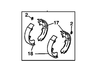 2003 Pontiac Vibe Brake Shoe - 88972098