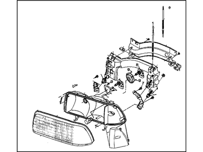 GM 16525157 Headlamp Assembly, (W/ Front Side Marker Lamp)