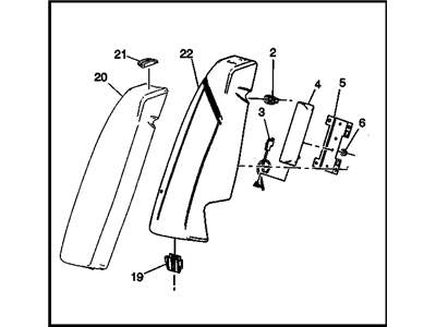 GM 26671321 Bolster Assembly, Rear Seat Back *Jet Black