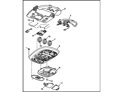 GM 25965217 Console Pkg, Roof *Gray Y