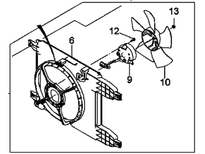 Chevrolet Aveo A/C Condenser Fan - 95950465