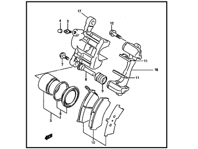 1997 Chevrolet Metro Brake Calipers - 30019360