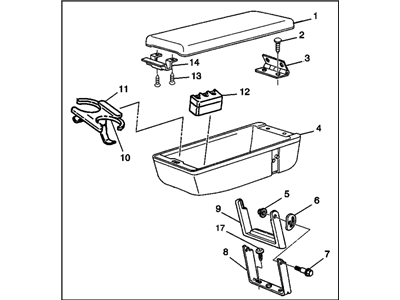 GM 12455553 Armrest Asm,Front Seat *Red