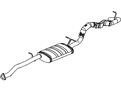 GM 15156874 Exhaust Muffler Assembly (W/ Exhaust Pipe & Tail Pipe*Marked Print