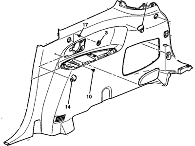 GM 23482491 Panel Assembly, Quarter Lower Rear Trim *Ebony