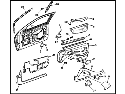 GM 22691648 Trim Assembly, Front Side Door *Graphite