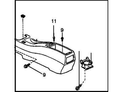 GM 94857396 Console,Front Floor Rear *Gray