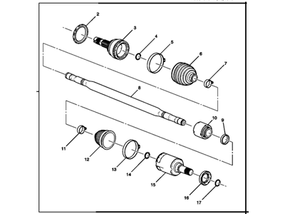 GM 39001240 Front Driver Side Half, Shaft Assembly