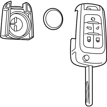 GM 13500319 Key Assembly, Door Lock & Ignition Lock Folding (W/ Remote Control D