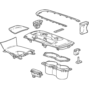 GM 84401360 Plate Assembly, Front Floor Console Trim *French Roastt