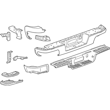 GM 84120111 Bar Assembly, Rear Bumper Imp *Chrome M